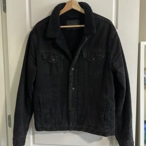 Lucky Brand Sherpa Trucker Jacket (Black)